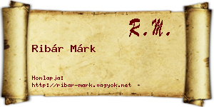 Ribár Márk névjegykártya